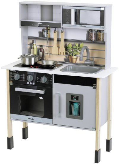 מטבח מעץ לילדים Miele עם אורות וצלילים וגב אחורי