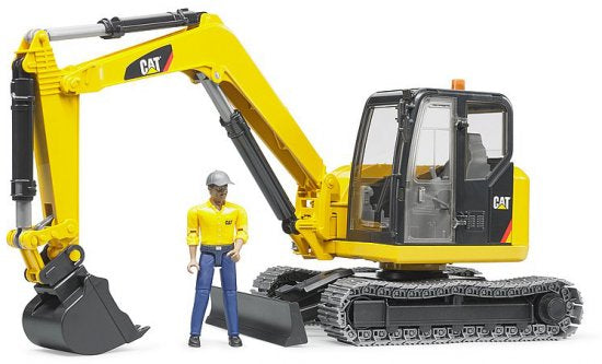 מיני מחפרון עם דמות פועל CAT מבית Bruder