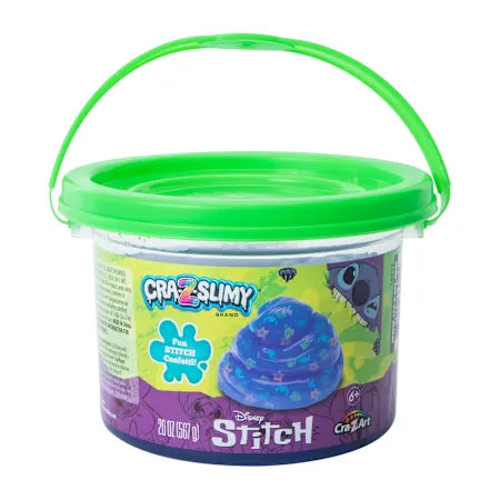 זהו דלי של סליים Cra-Z-Slimy מבית דיסני, עם דמותו של סטיץ'.