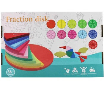 ערכת "דיסק שברים" מעץ, המיועדת ללמידת שברים.