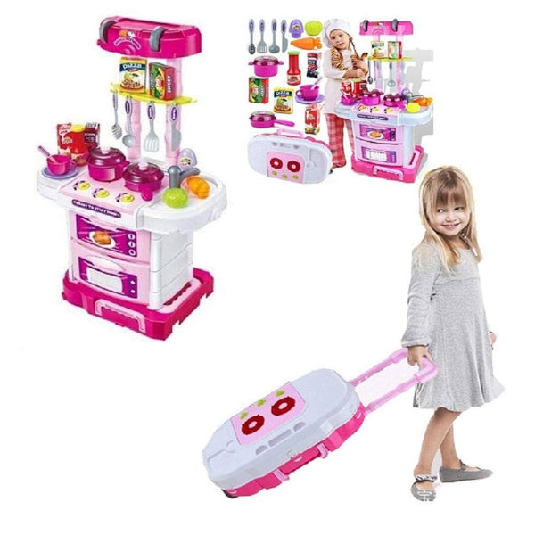 מטבח שף קטן" ("Little Chef Kitchen Set") לילדים, המעוצבת כעגלה ניידת.
